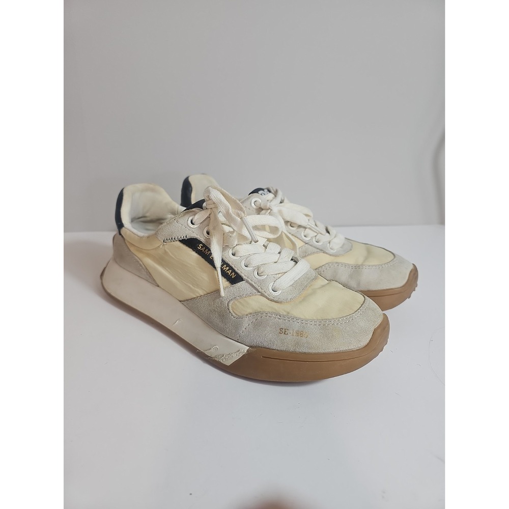 Sam Edelman Womens Size 7.5M Layla White Leather Lace Up Casual Shoes Sneakers